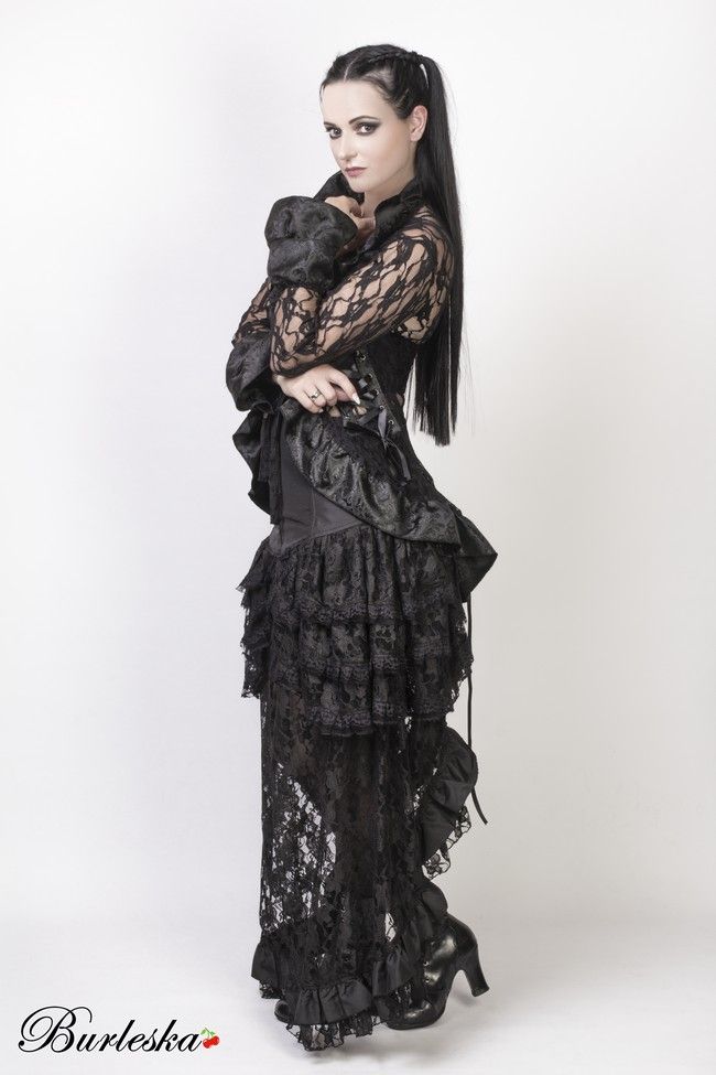 Morticia Victorian Gothic Jacket In Lace King-Burleska-Dark Fashion Clothing