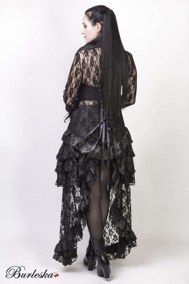 Morticia Victorian Gothic Jacket In Lace King-Burleska-Dark Fashion Clothing