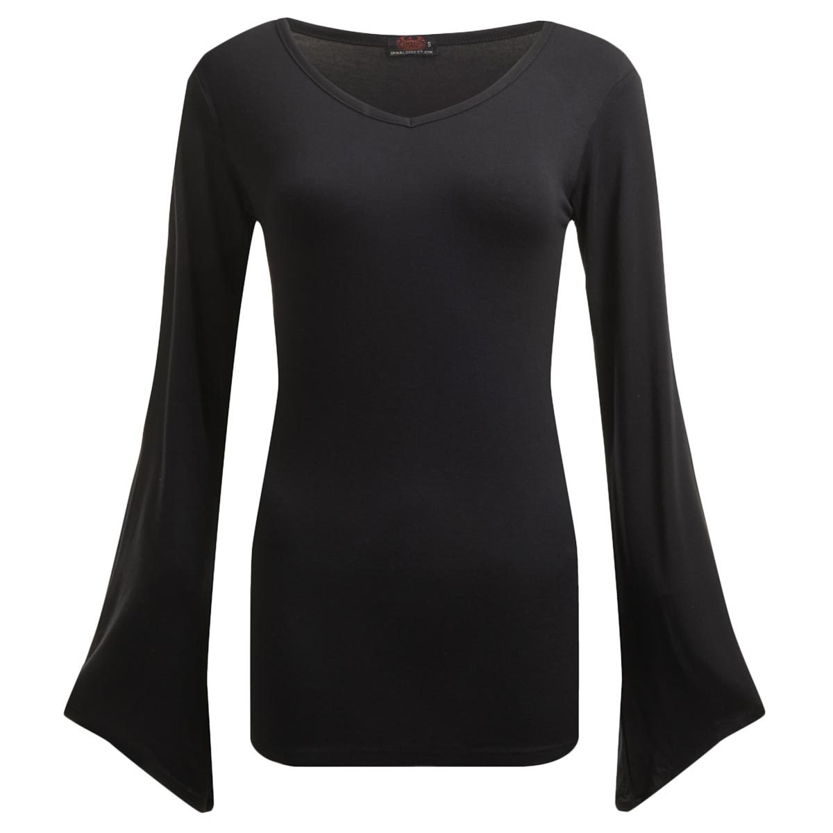 Gothic Elegance - V Neck Goth Sleeve Top Black