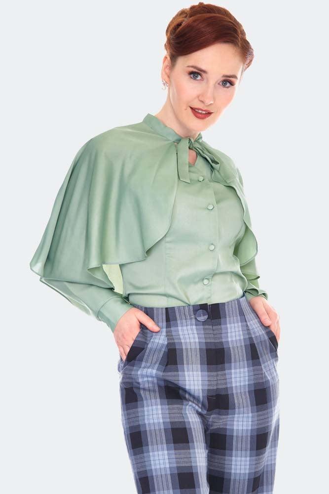 Plaid Vintage Style High Waisted Trousers-Voodoo Vixen-Dark Fashion Clothing