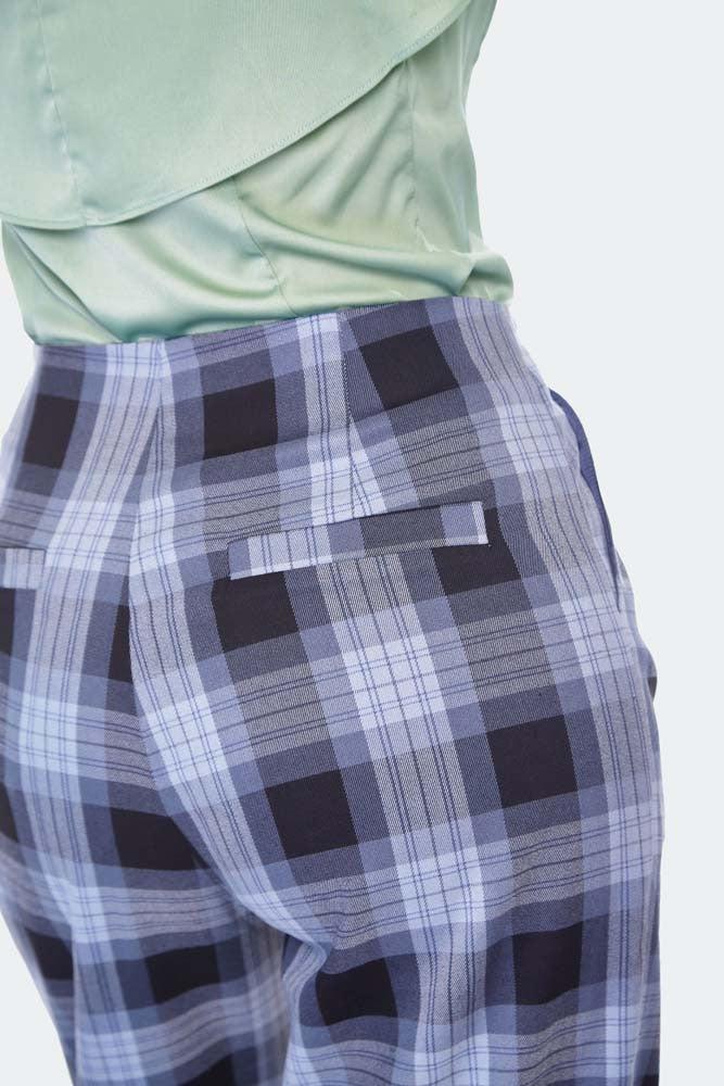 Plaid Vintage Style High Waisted Trousers-Voodoo Vixen-Dark Fashion Clothing