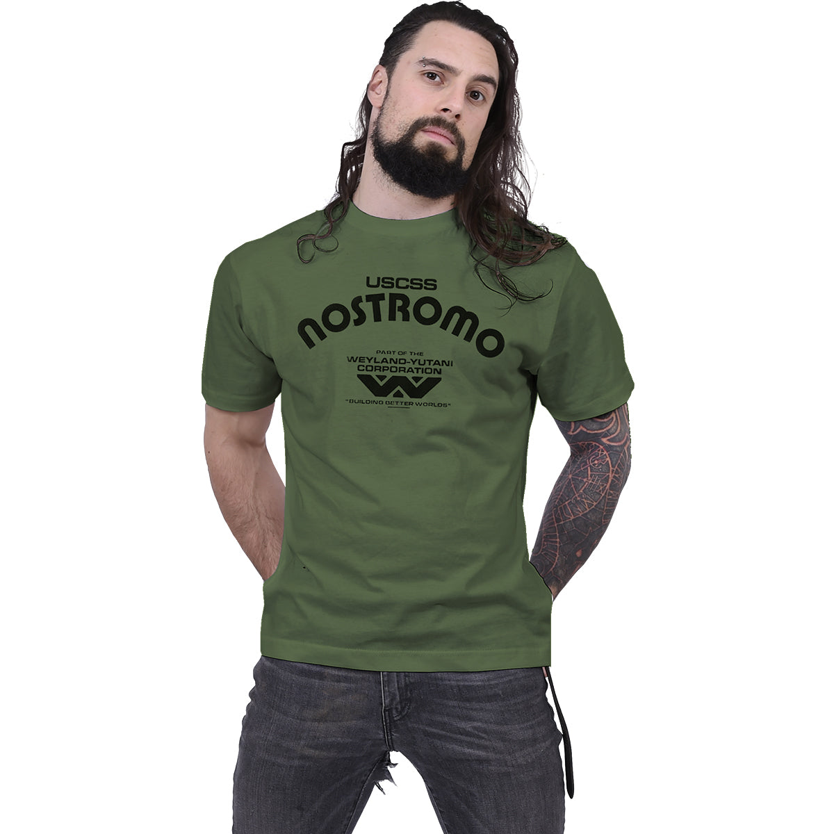 Alien - Retro Nostromo - T-Shirt Olive