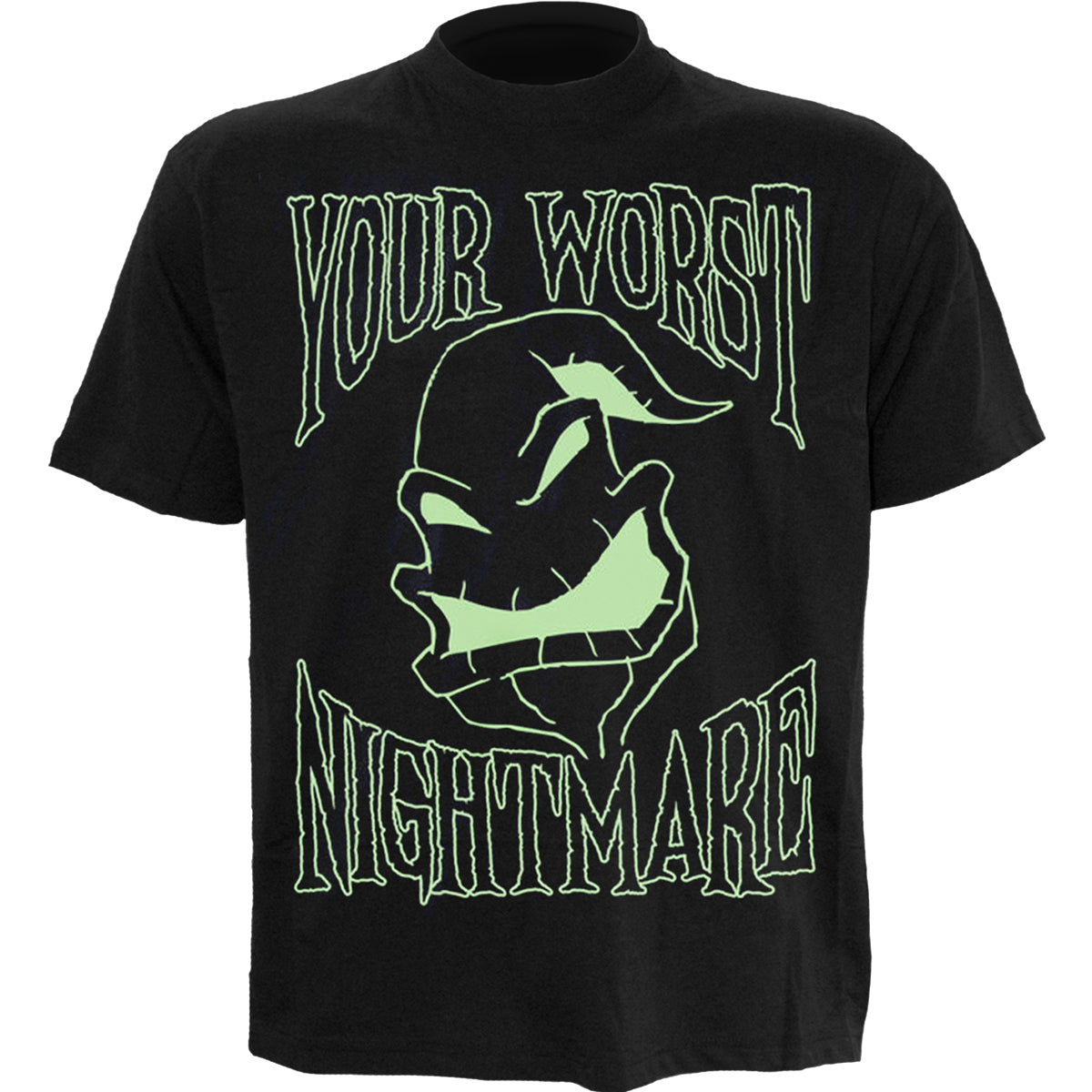 Nightmare Before Christmas - Oogie Boogie Glow in the Dark Ink - Front Print t-Shirt Black