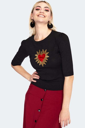 Queen Of Hearts Sweater-Voodoo Vixen-Dark Fashion Clothing