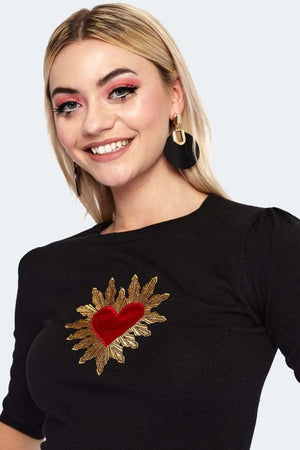 Queen Of Hearts Sweater-Voodoo Vixen-Dark Fashion Clothing