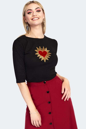 Queen Of Hearts Sweater-Voodoo Vixen-Dark Fashion Clothing