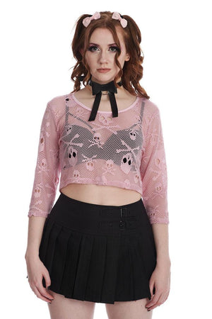 Skull Crop Top-Banned-Dark Fashion Clothing