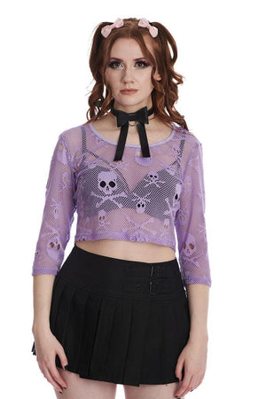 Skull Crop Top-Banned-Dark Fashion Clothing