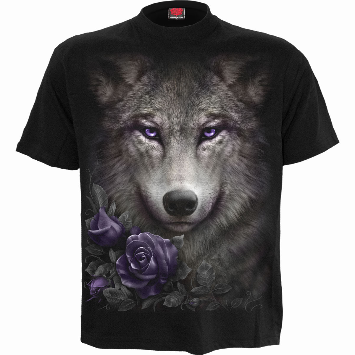 Wolf Roses - Front Print AGL T-shirt Black