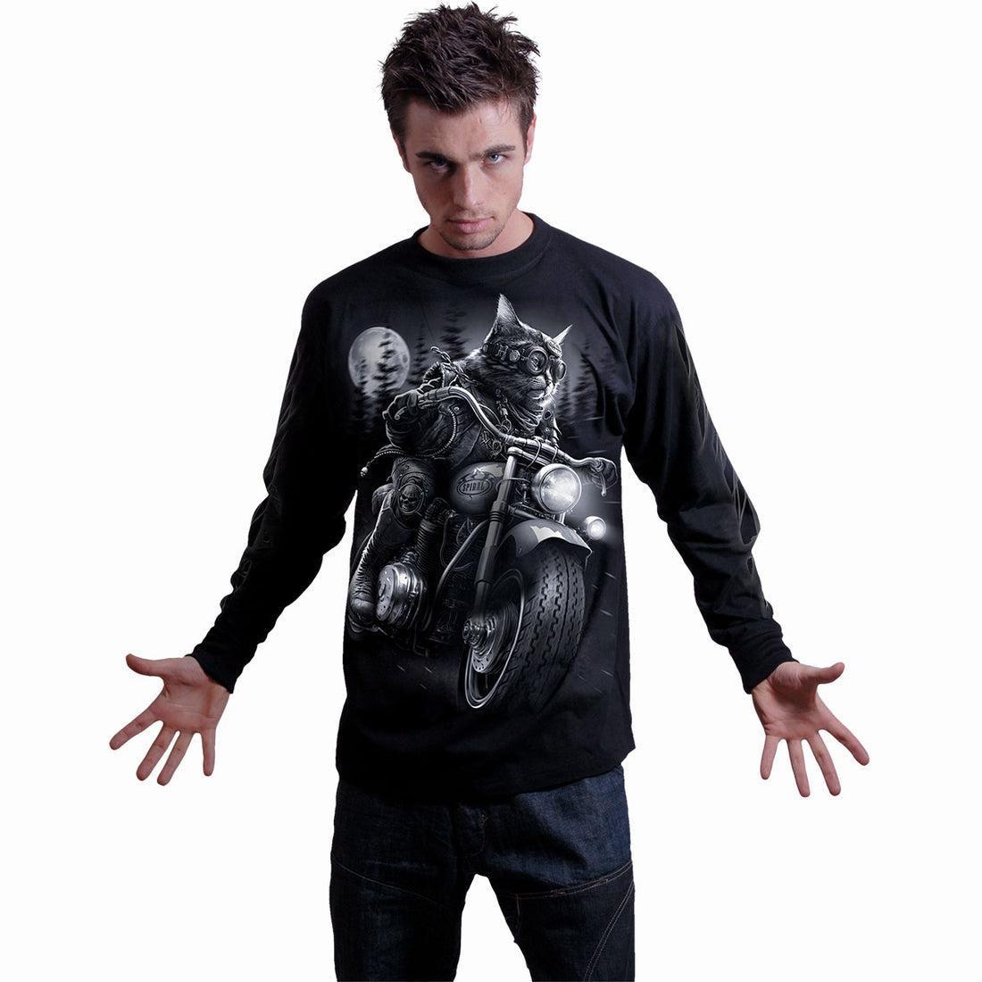Nine Lives - Longsleeve T-Shirt Black