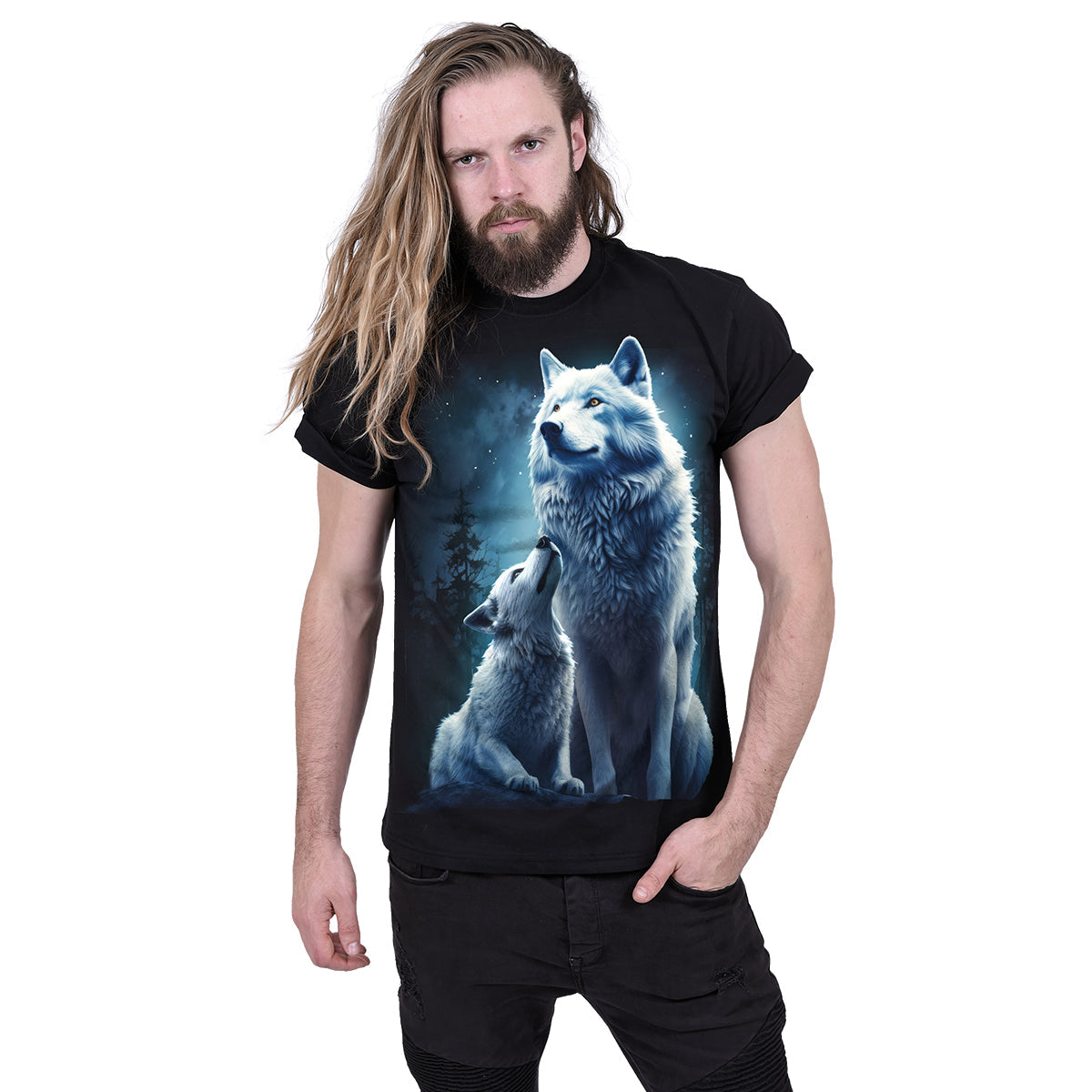 Wolf Guardian - T-shirt Black