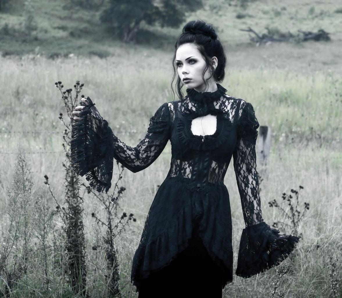 Valentina Victorian Gothic Jacket In Lace-Burleska-Dark Fashion Clothing