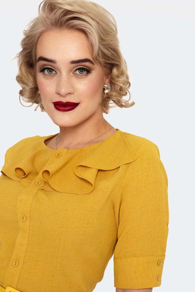 Yan Blouse with Frill-Voodoo Vixen-Dark Fashion Clothing