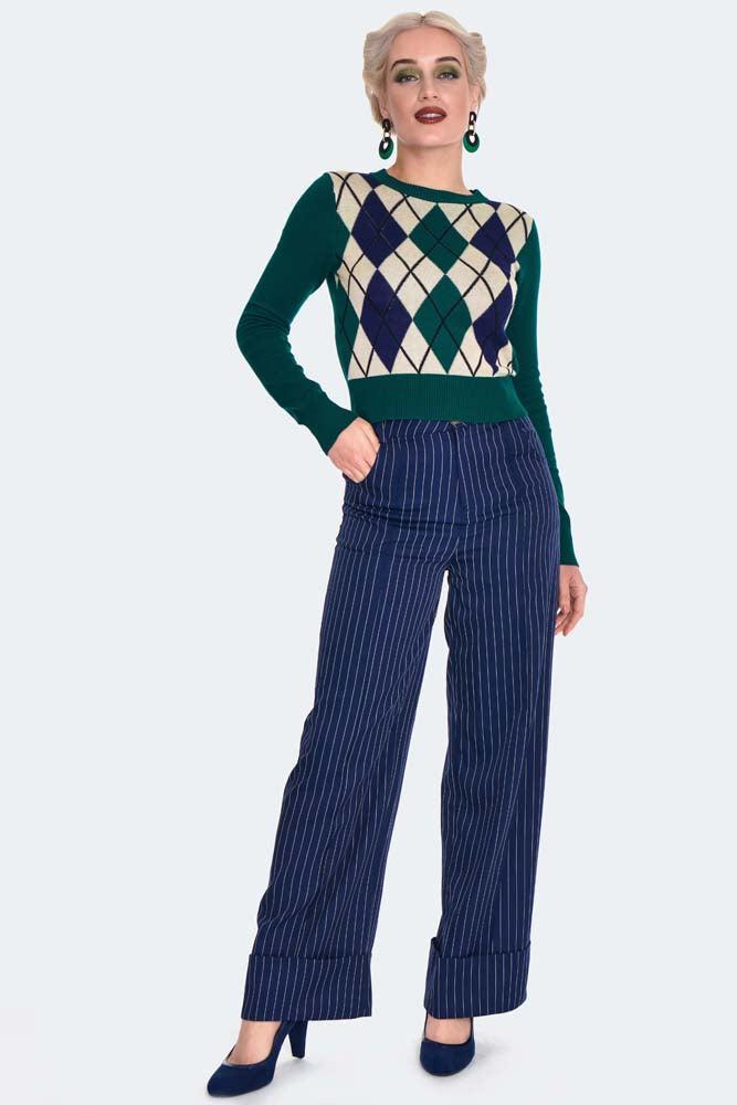 Vintage Knitted Argyle Sweater