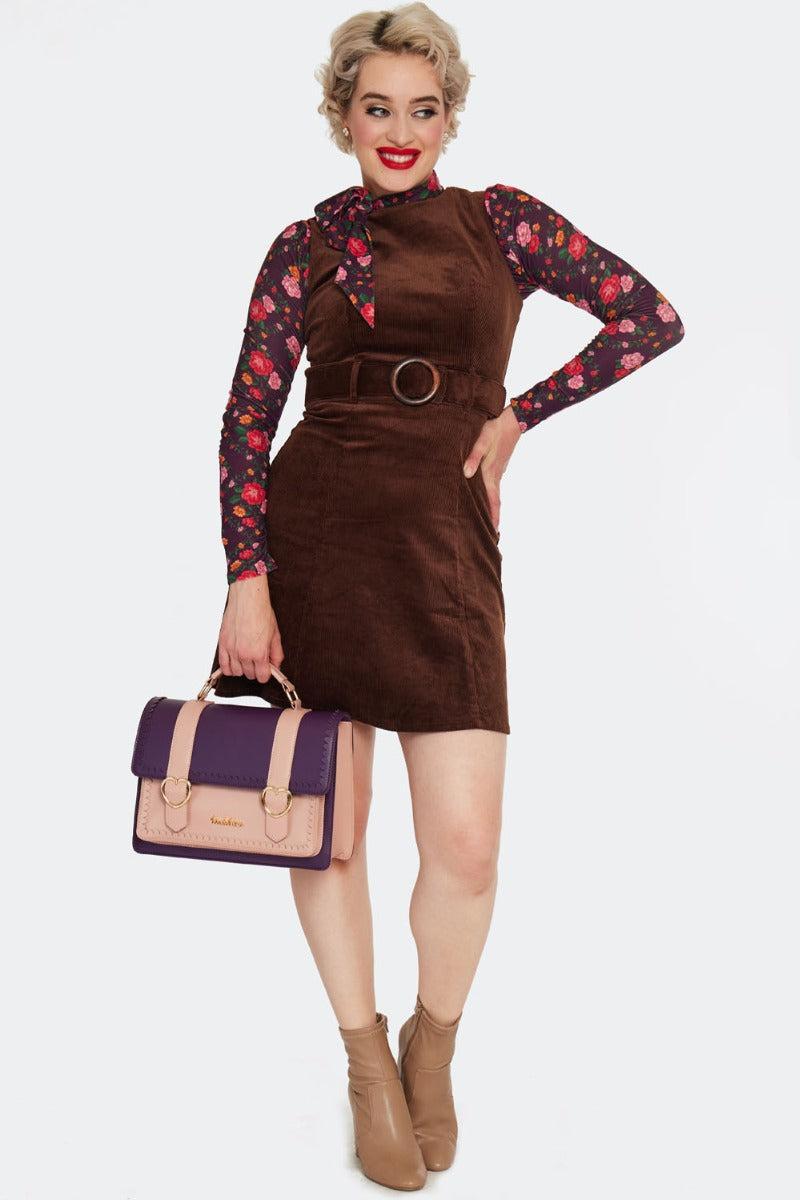 60s Heart Buckle Satchel Bag