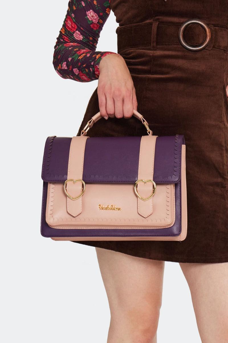 60s Heart Buckle Satchel Bag