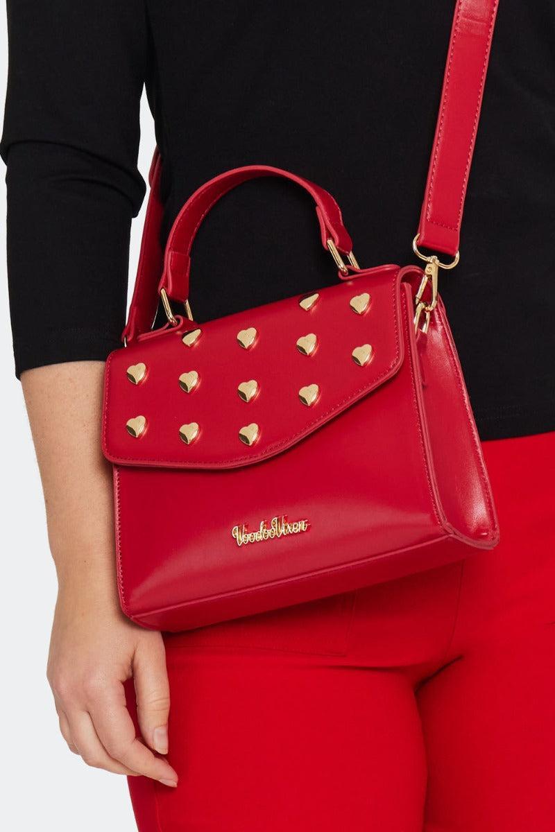 60s Heart Studded Top Handle Bag