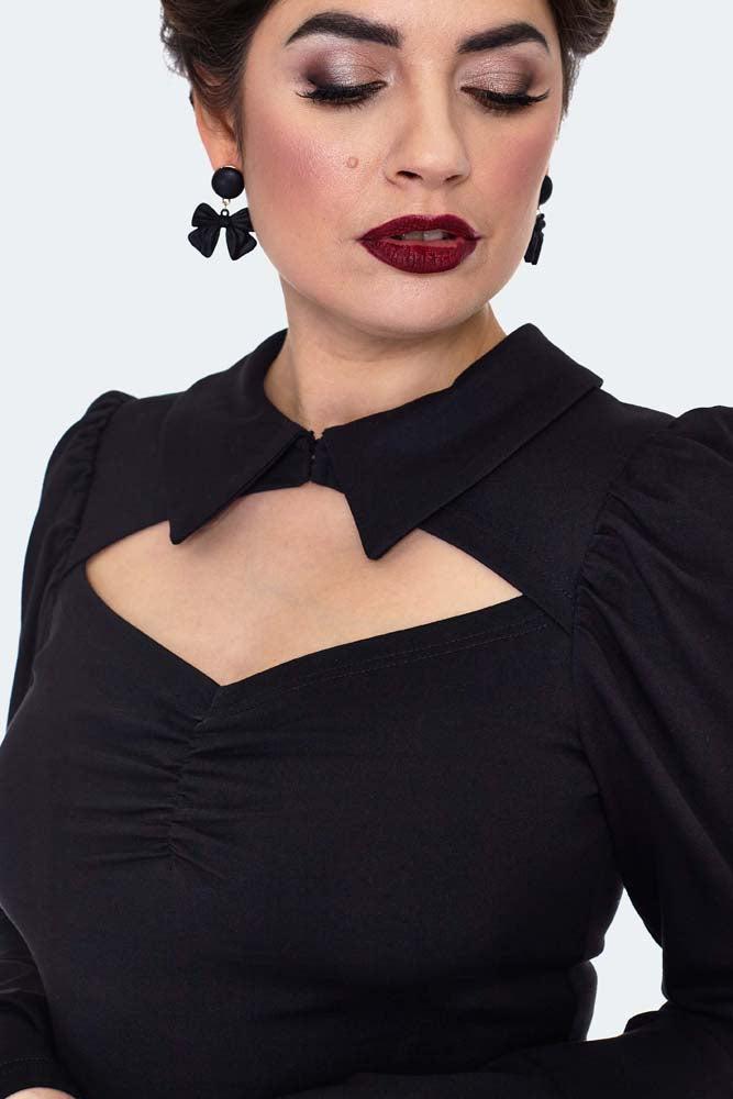 Purple Cut Out Top With Collar