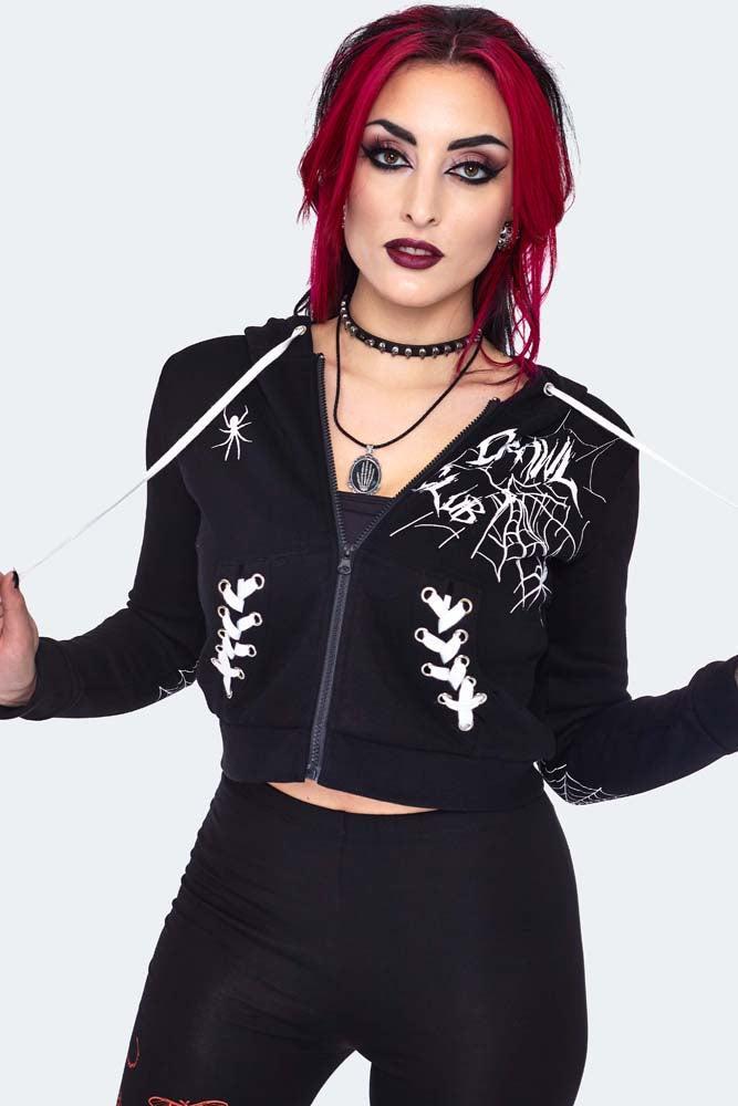 Spider Web Printed Hoodie