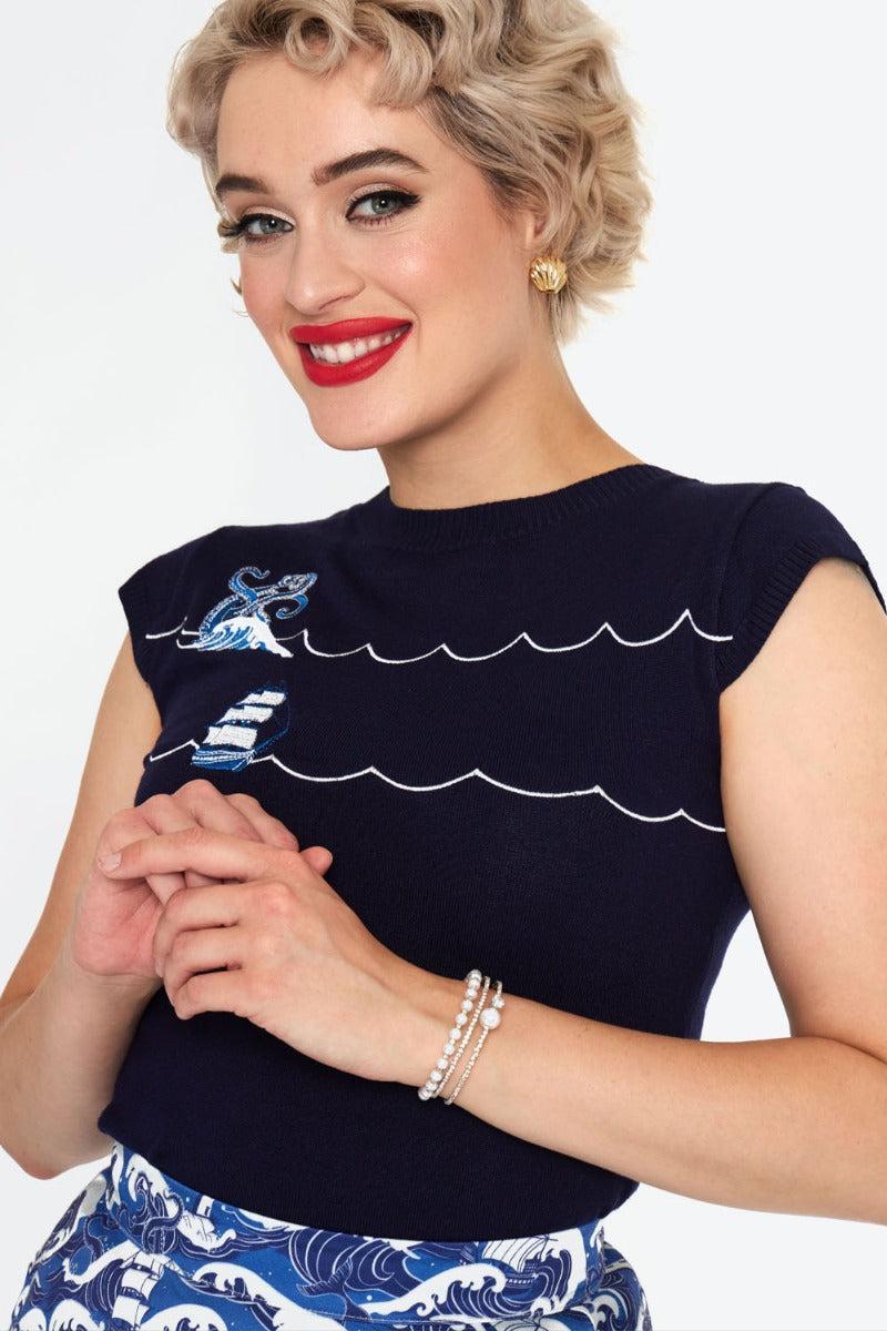 Pearl and Rhinestone Adjustable Bracelet