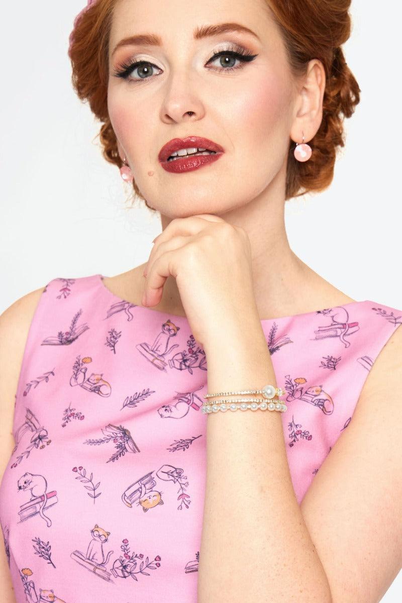 Pearl and Rhinestone Adjustable Bracelet