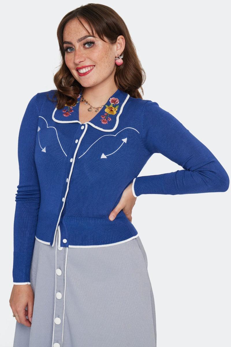 Western Floral Embroidery Cardigan