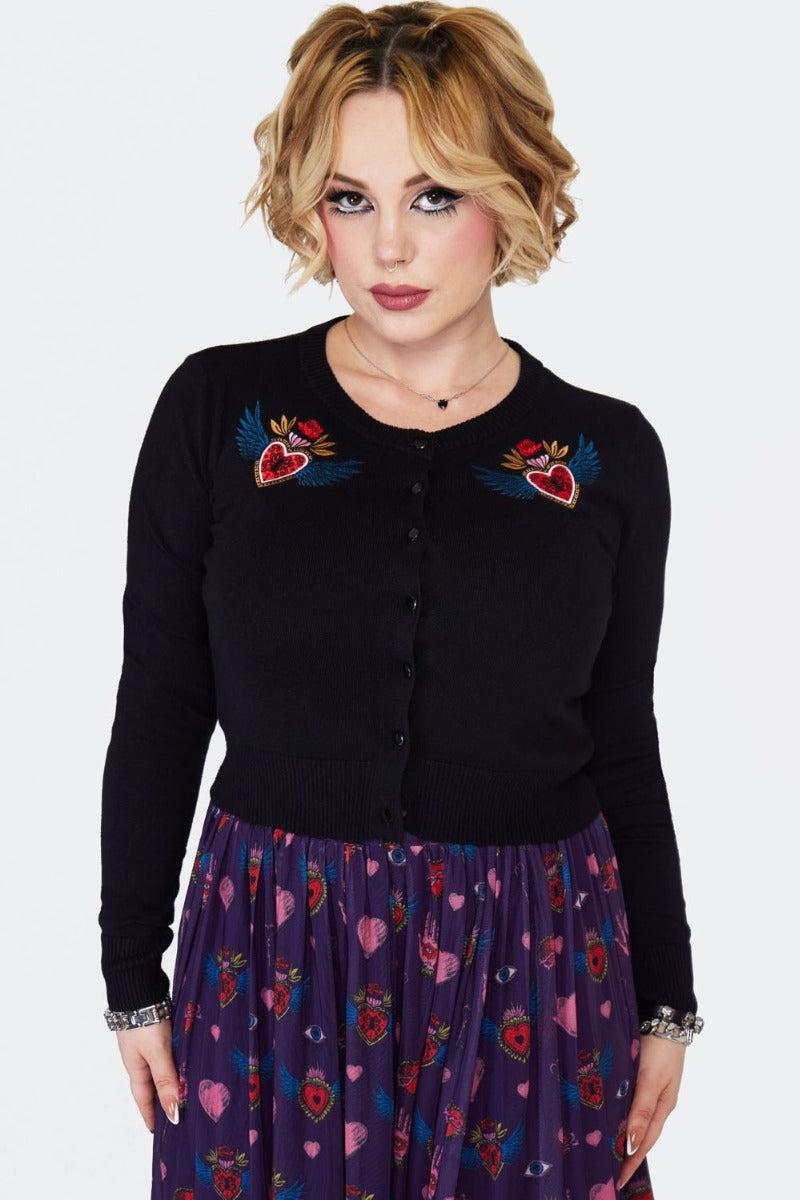Alchemy Hearts Black Cardigan