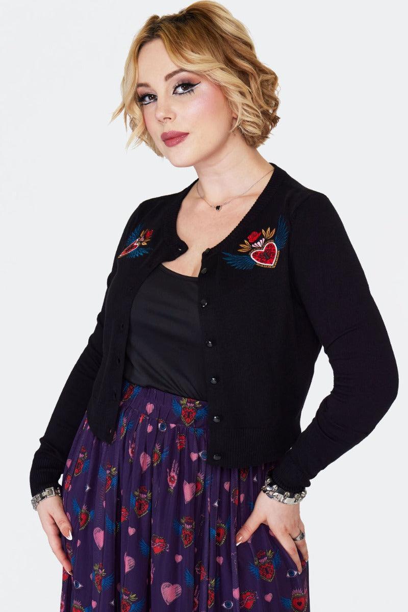 Alchemy Hearts Black Cardigan
