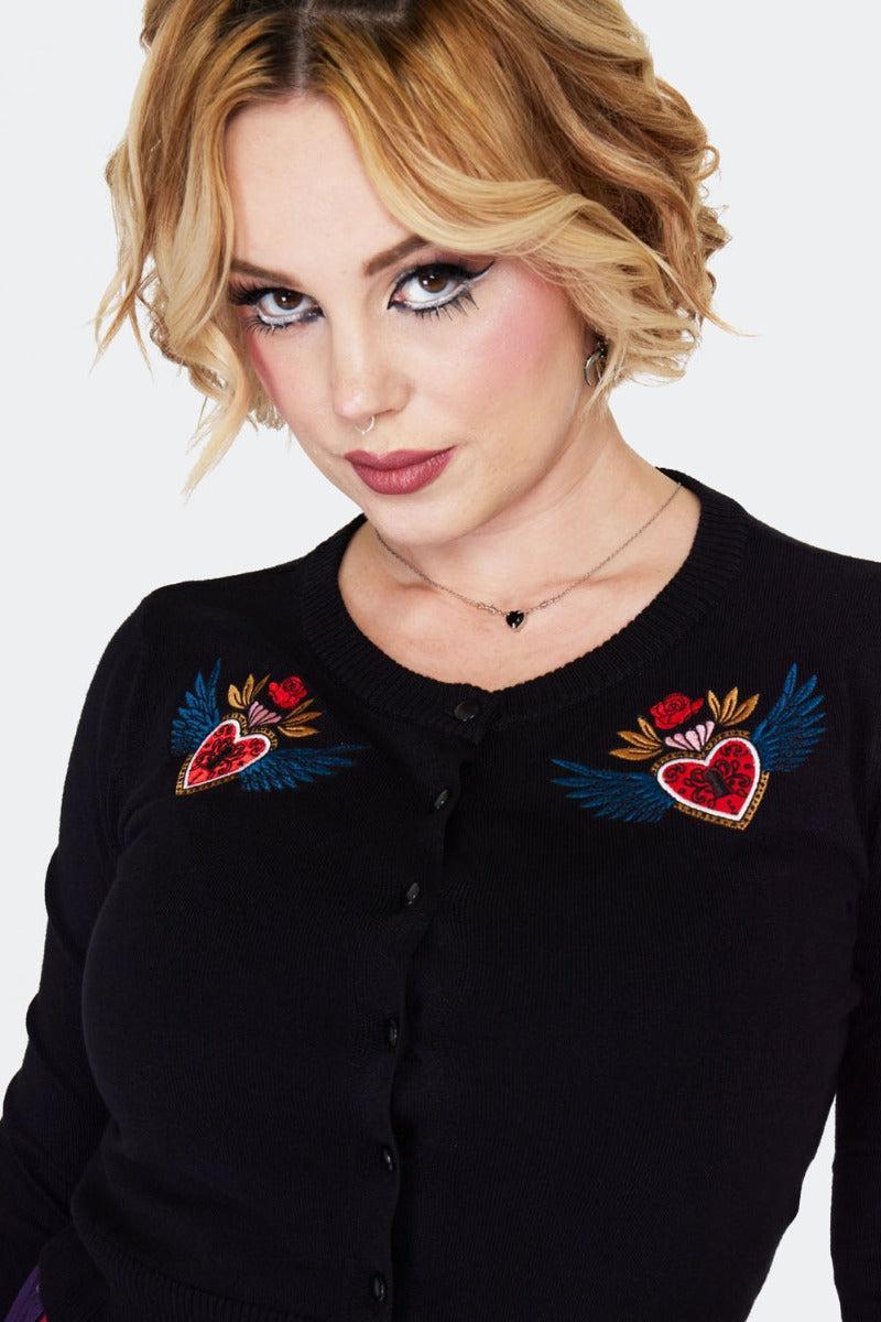 Alchemy Hearts Black Cardigan