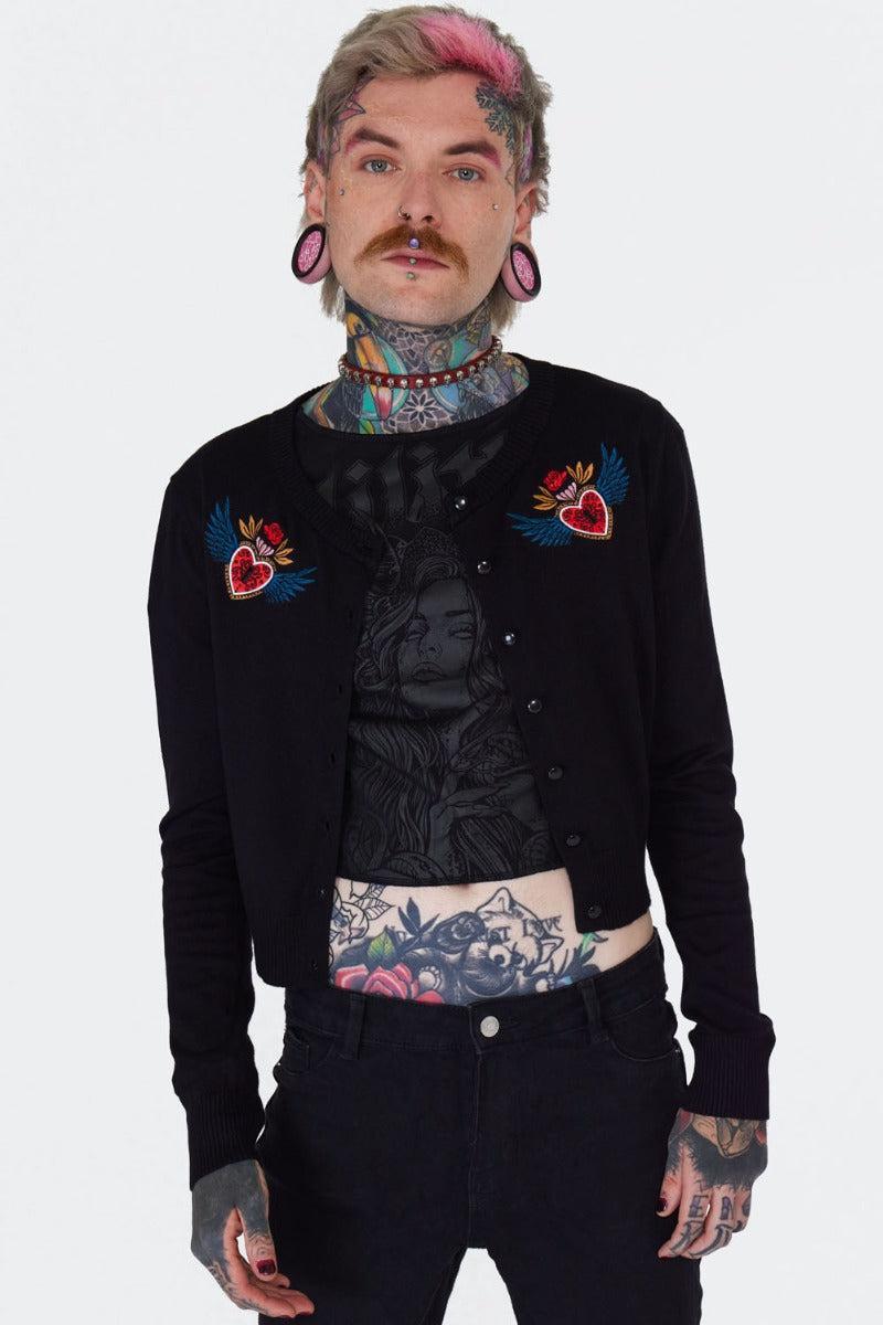Alchemy Hearts Black Cardigan