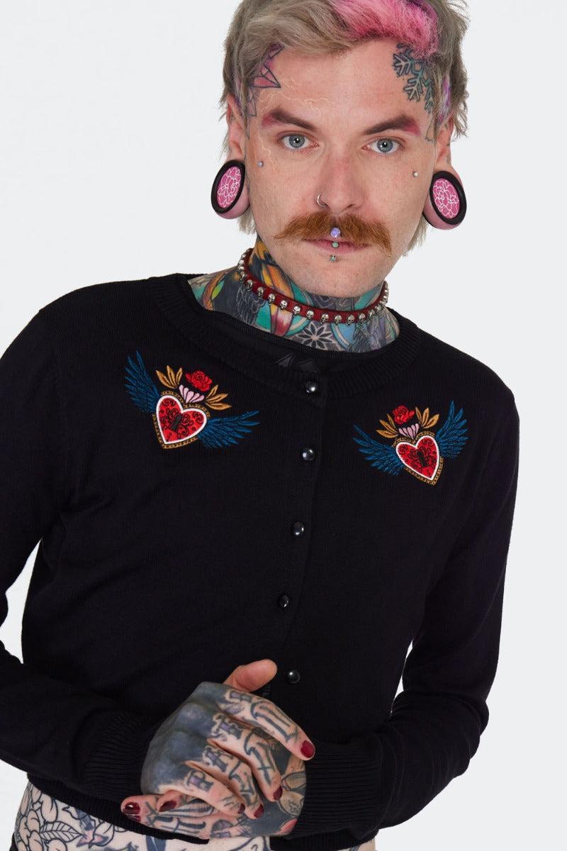 Alchemy Hearts Black Cardigan