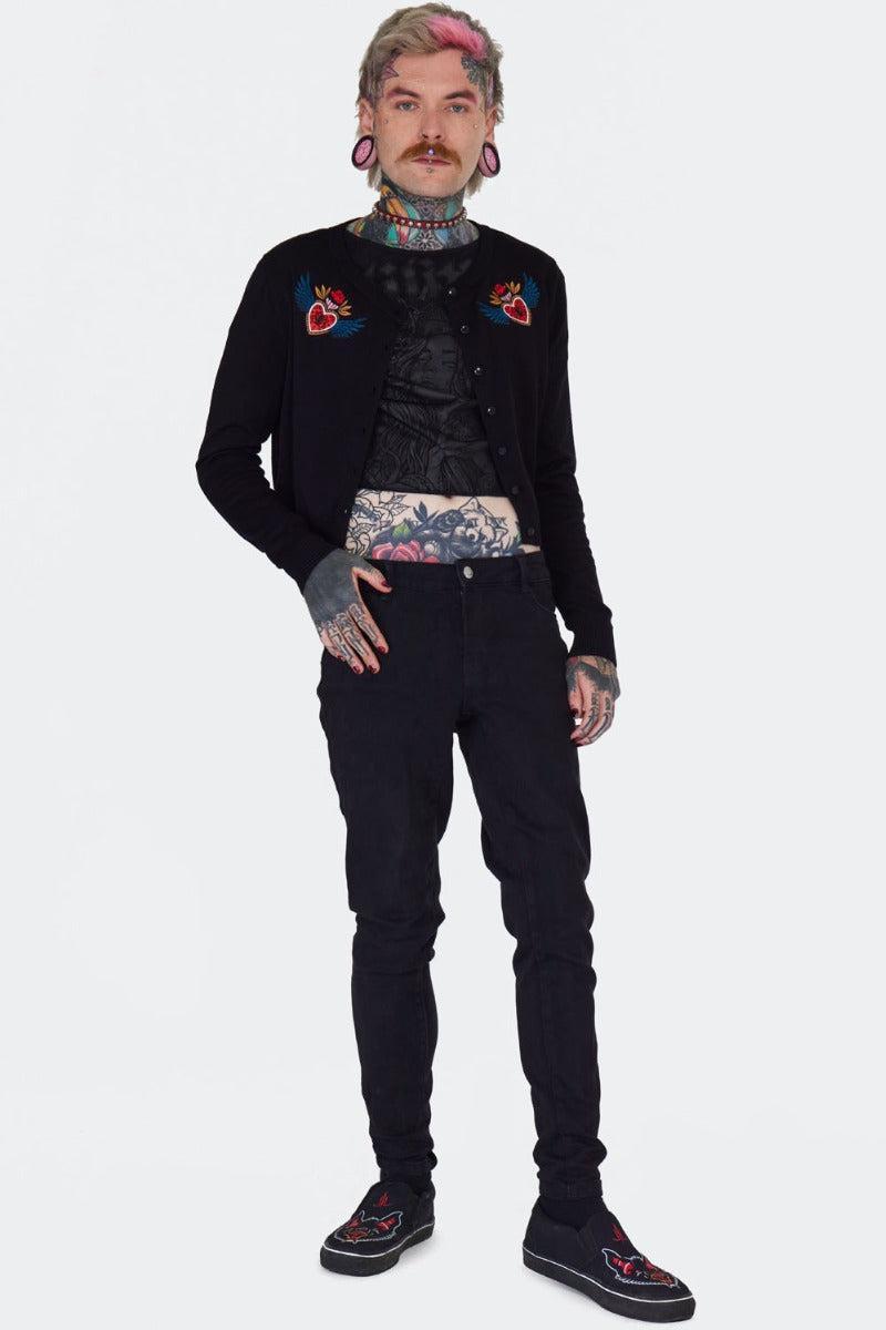 Alchemy Hearts Black Cardigan
