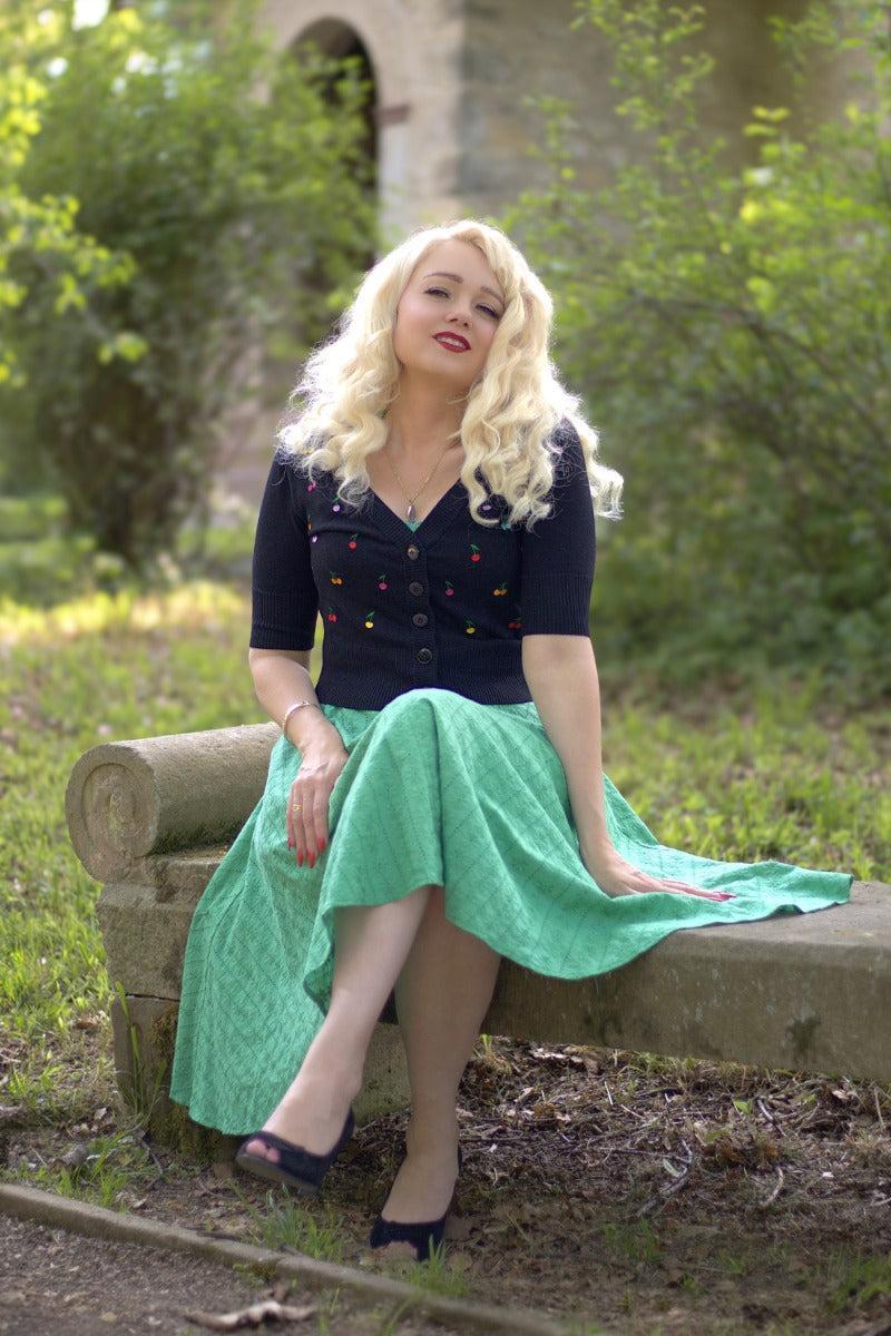 Rainbow Cherry Embroidered Cardigan