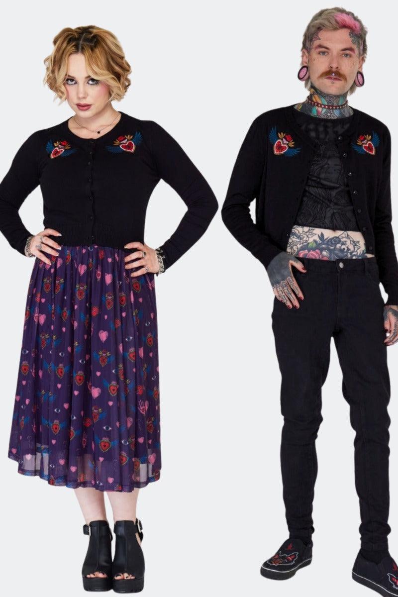 Alchemy Hearts Black Cardigan