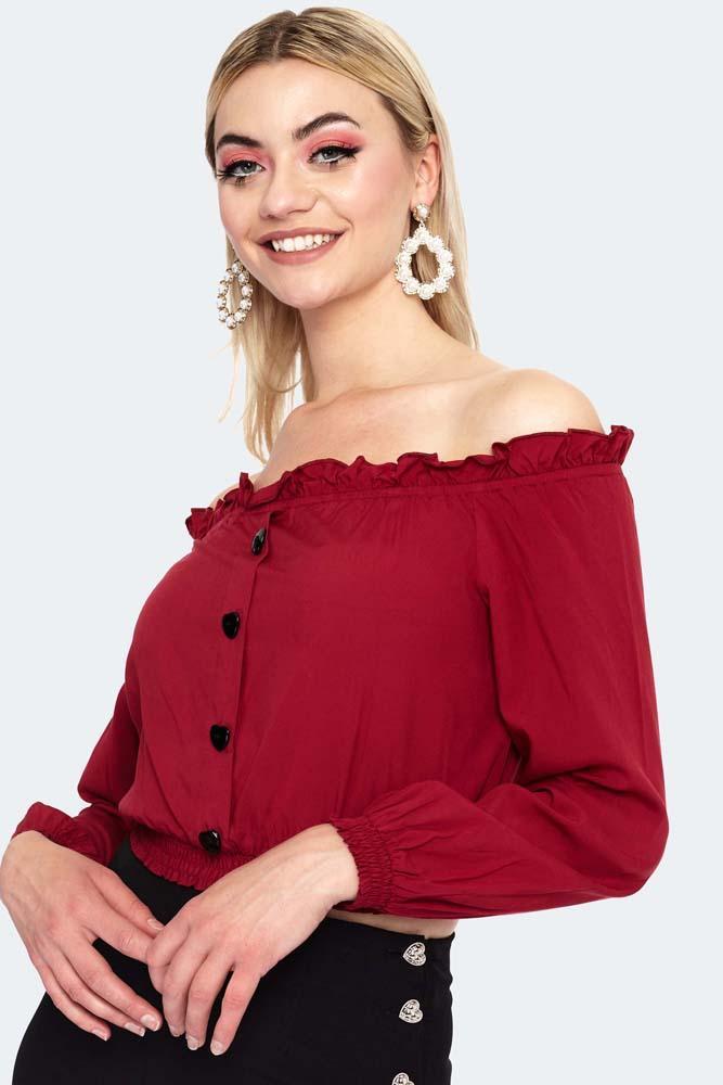 Off The Shoulder Long Sleeve Blouse