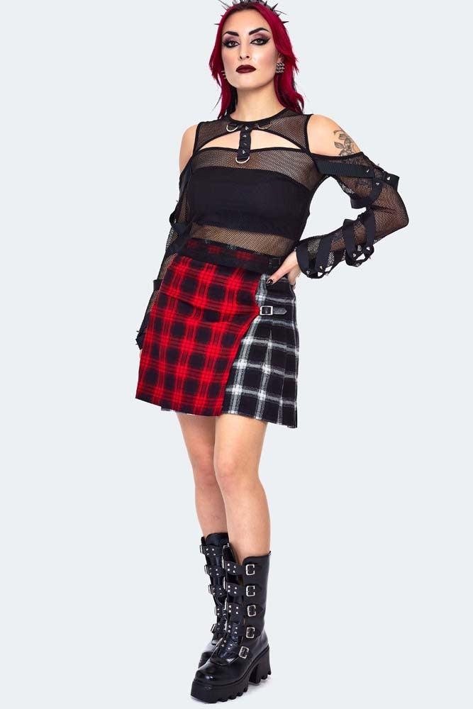 Cold Shoulder Mesh Top