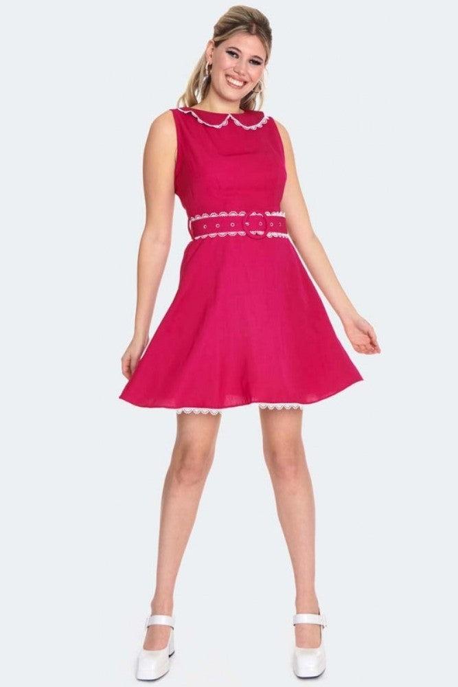 Collared Sleeveless 60s Dress