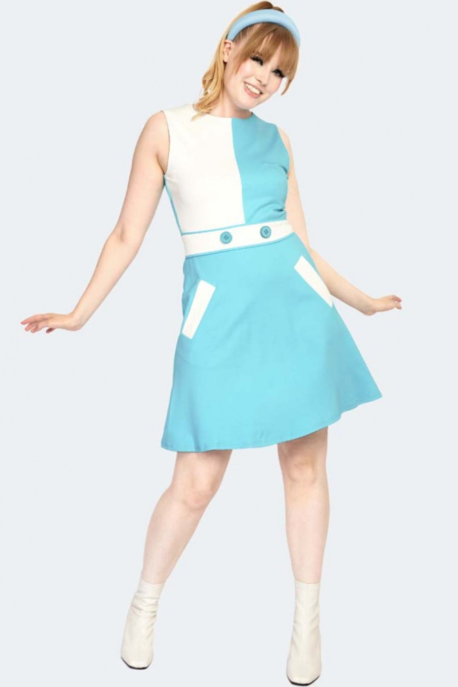 Contrast Panel 60s Dress