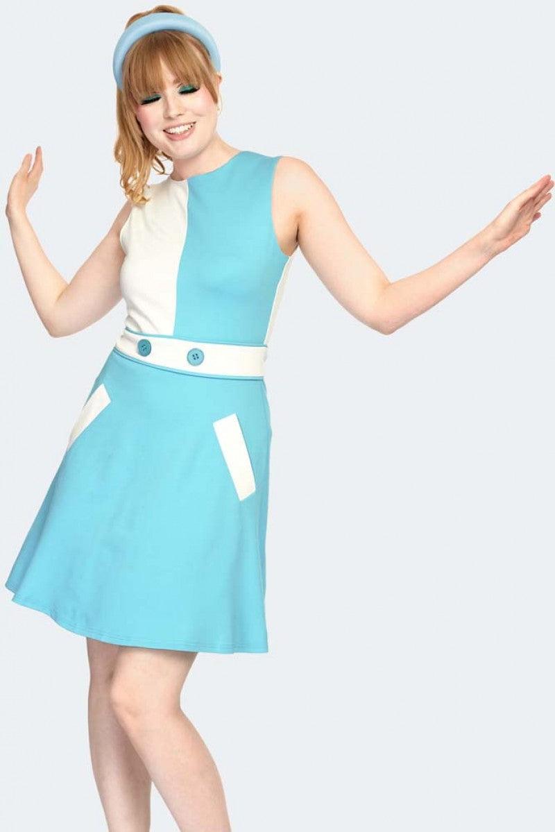 Contrast Panel 60s Dress