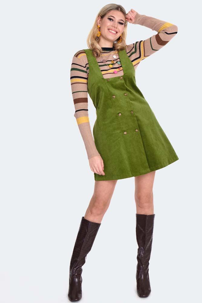 Corduroy Overall Button Skirt