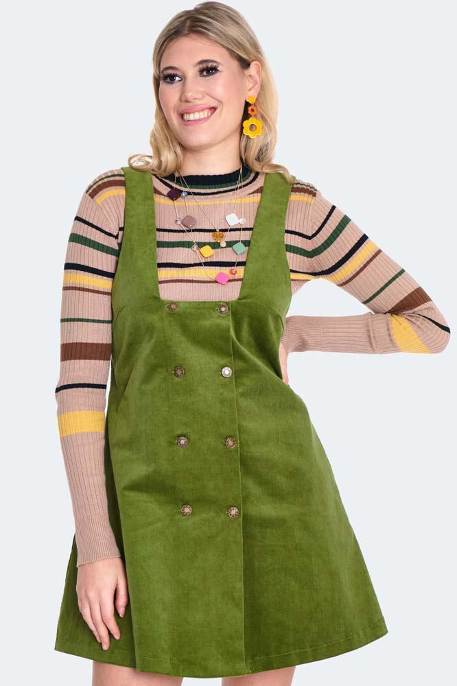 Corduroy Overall Button Skirt