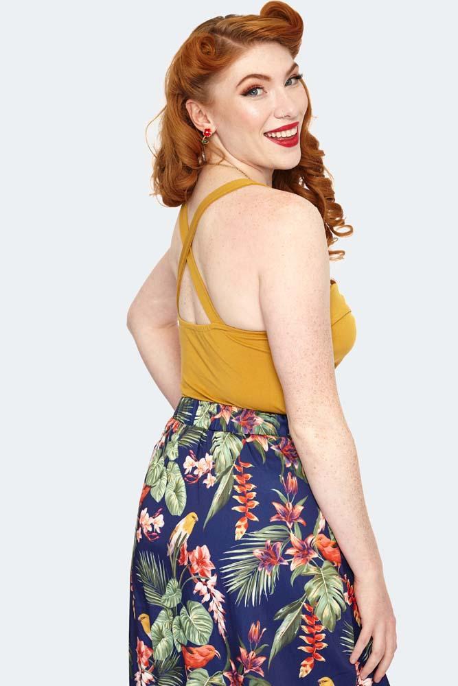 Cross Strap Knit Mustard Top