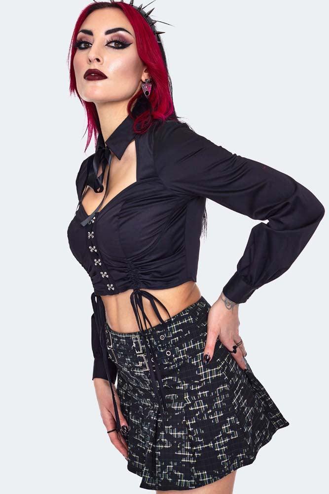 Cut Out Hook And Eye Shirt