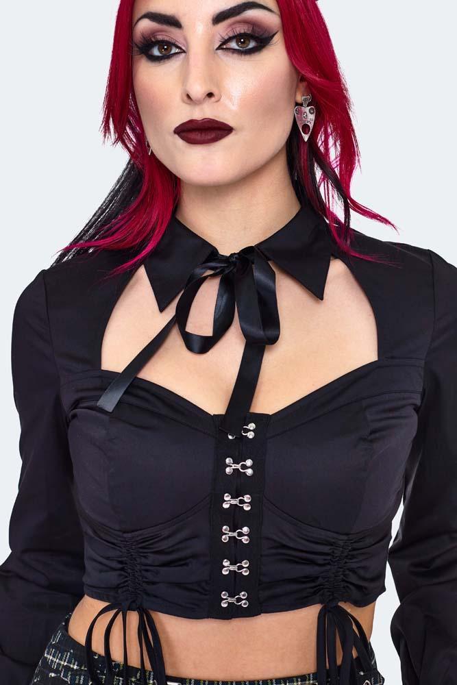 Cut Out Hook And Eye Shirt