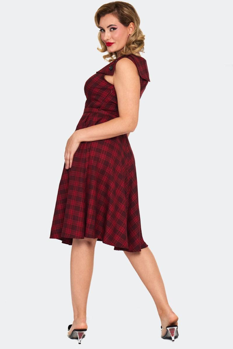 Retro Checked Flare Dress