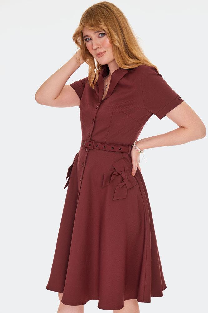Retro Button Up Flare Dress
