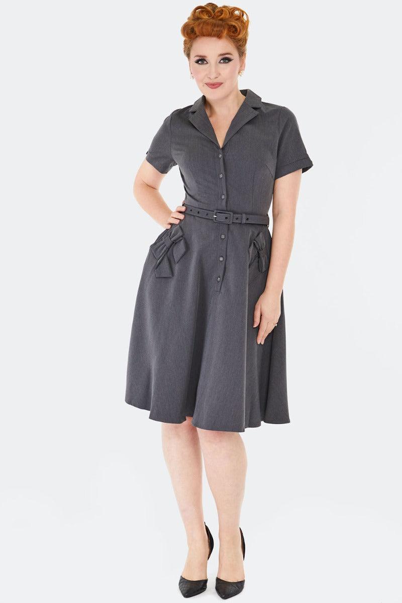 Retro Button Up Flare Dress
