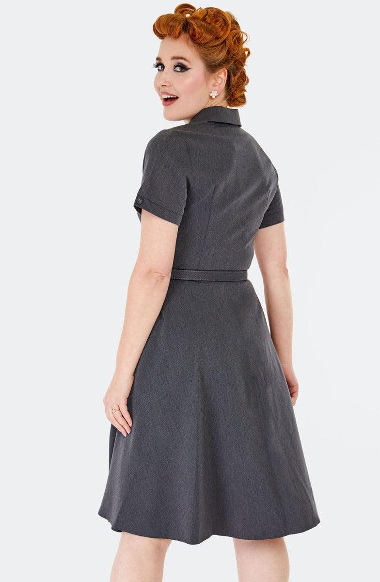 Retro Button Up Flare Dress