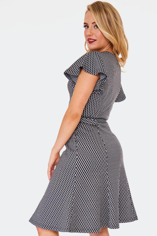 Multi Houndstooth Flare Dress