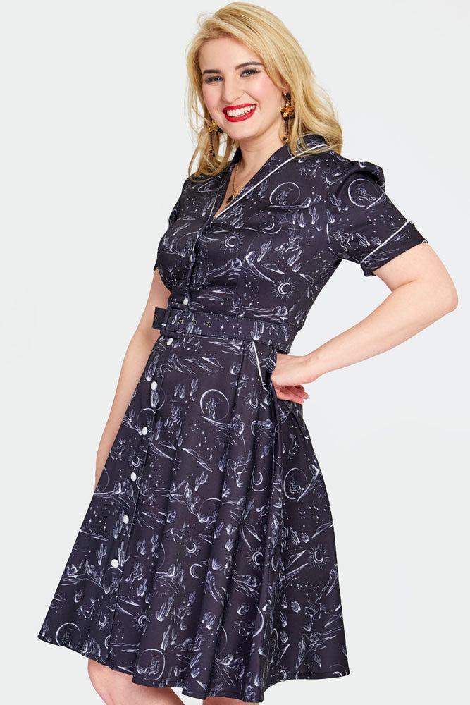 Western Front Button Flare Dress